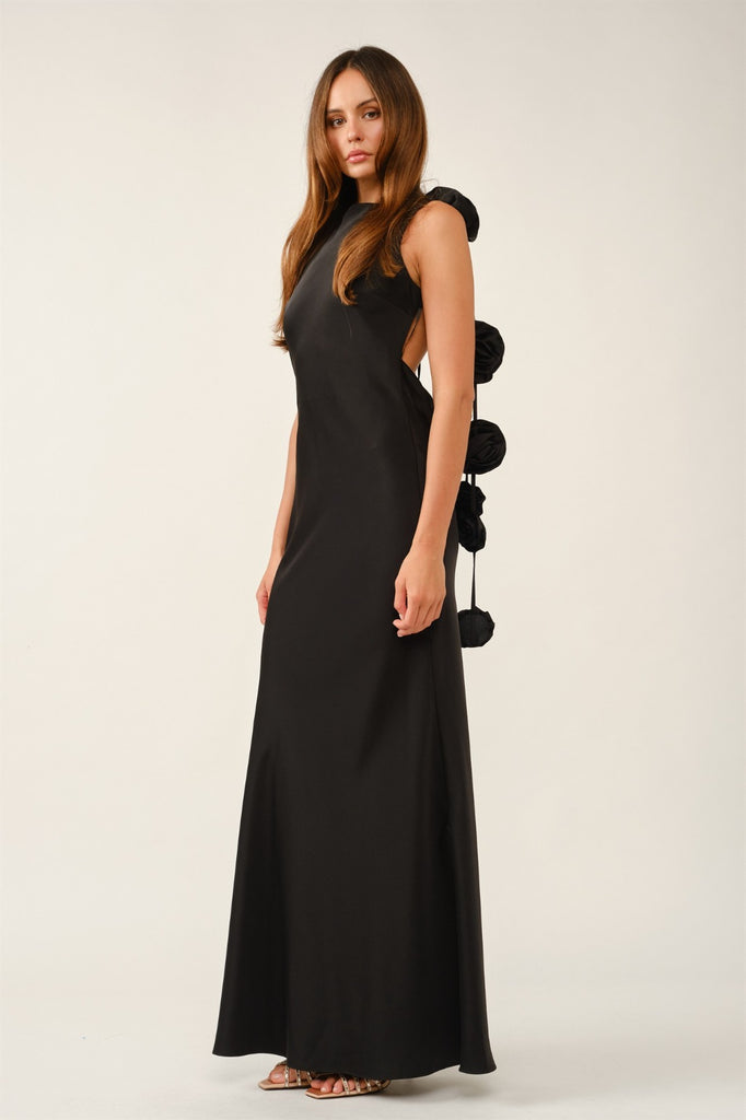 Vestido satín negro