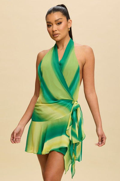 Vestido degradado verde