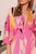 Vestido largo print fucsia