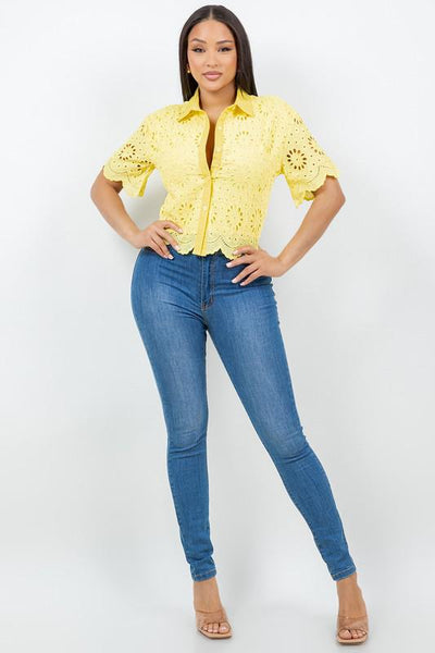 Blusa algodón amarilla