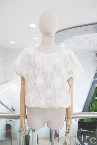 Blusa rosas beige