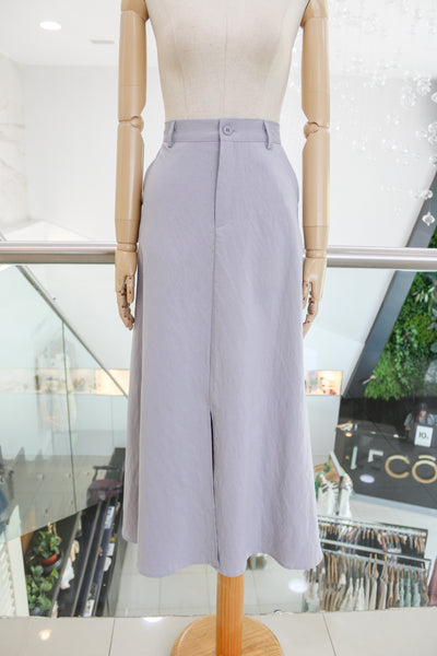 Falda midi azul grisáceo