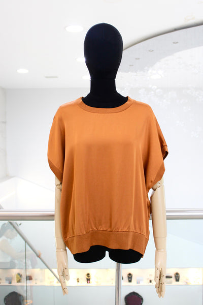 Blusa de seda terracota