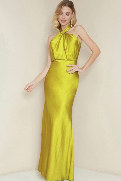 Vestido halter mostaza