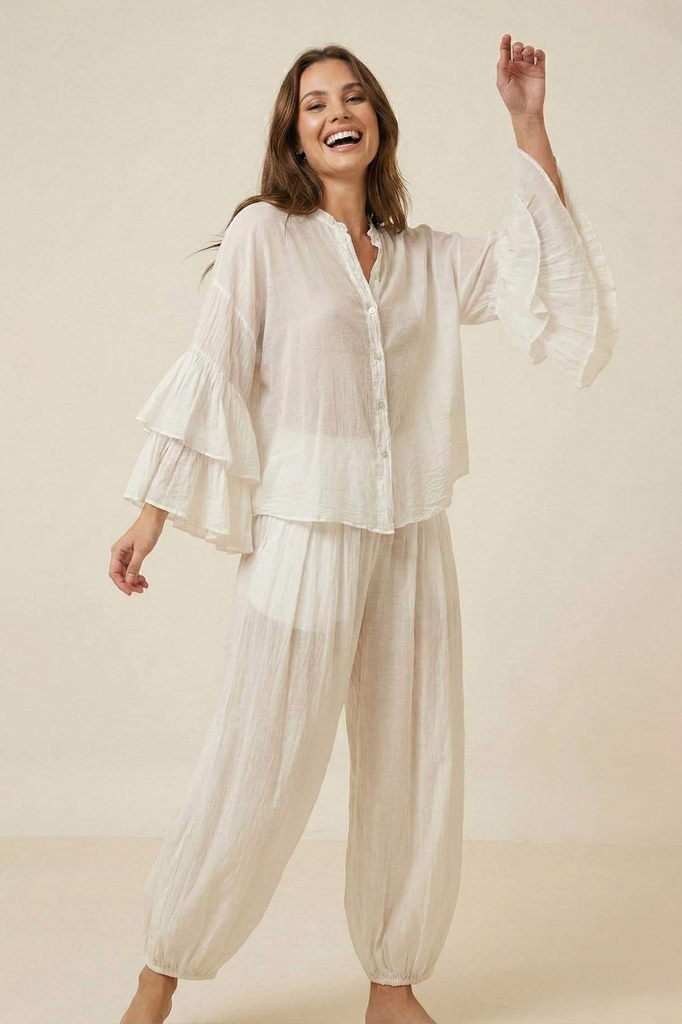 Blusa lino blanco