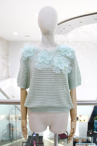 Blusa tejida verde pastel