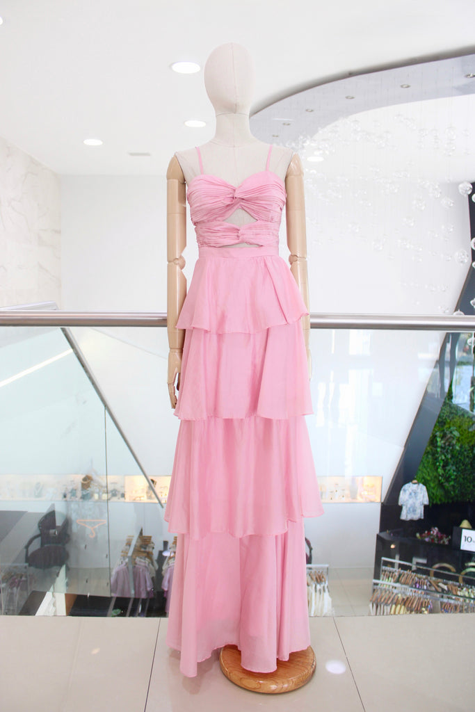 Vestido largo rosa