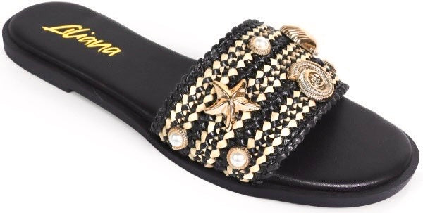 Sandalias negras marinas