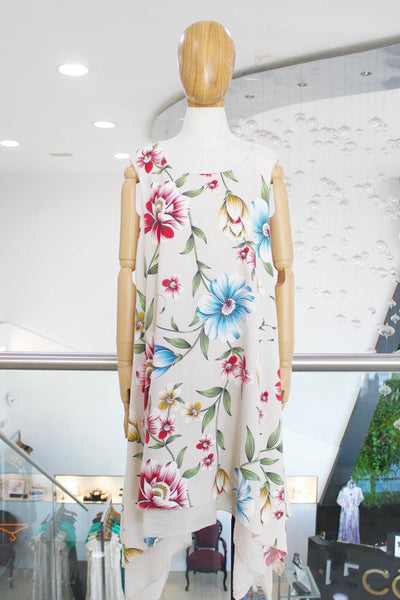 Vestido floral lino