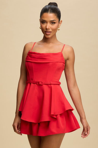 Jumpsuit rojo volantes