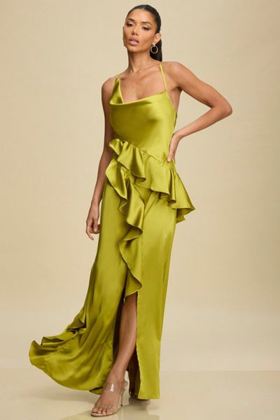 Vestido satin verde