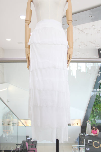 Falda seda blanca