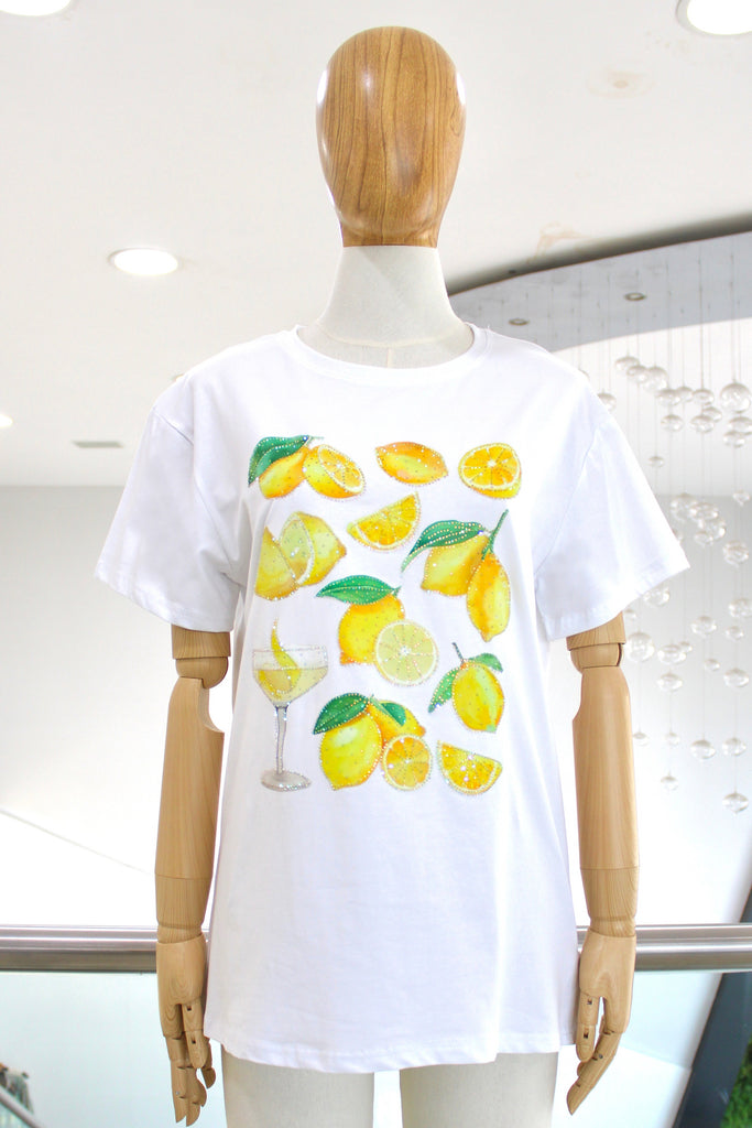 T-shirt blanca limones