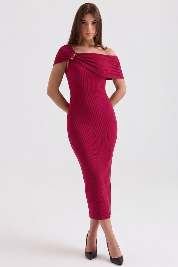 Vestido midi rojo