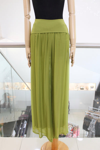 Pantalón seda verde