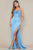 Vestido satín azul
