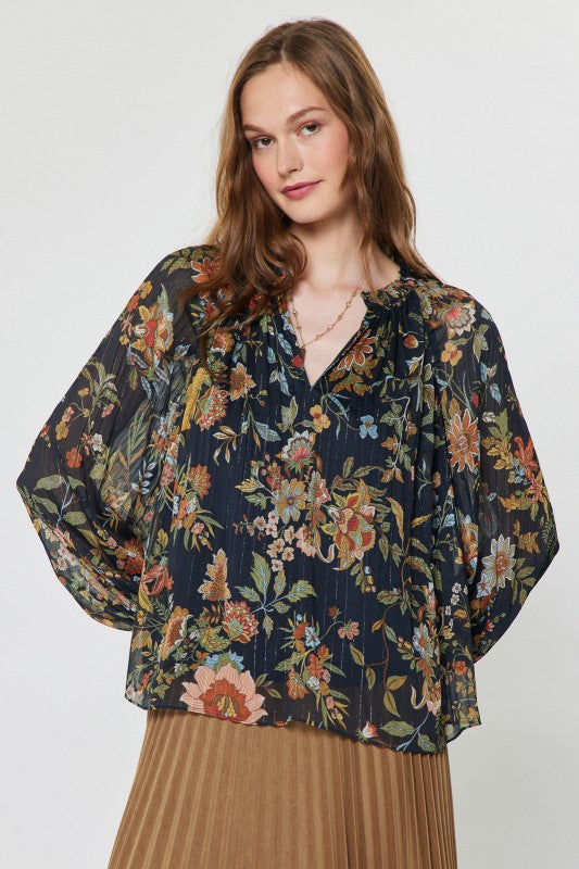 Blusa flores otoñal