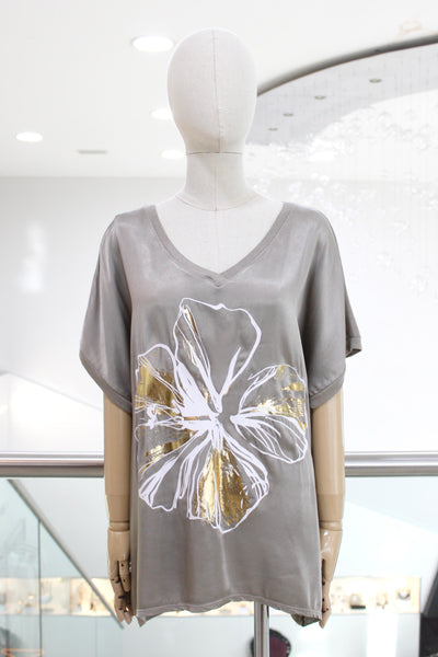 Blusa seda flor