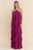 Vestido volantes magenta