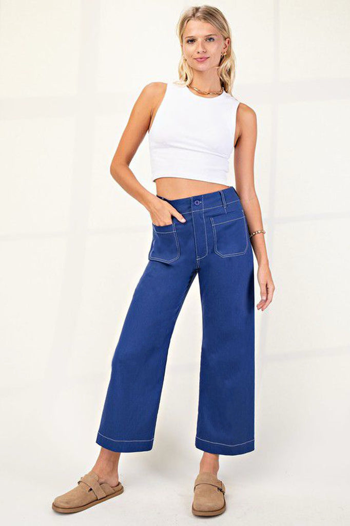 Jeans culotte azul