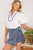 Falda short denim botones