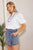 Falda short denim botones