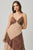 Vestido café con animal print