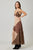 Vestido café con animal print