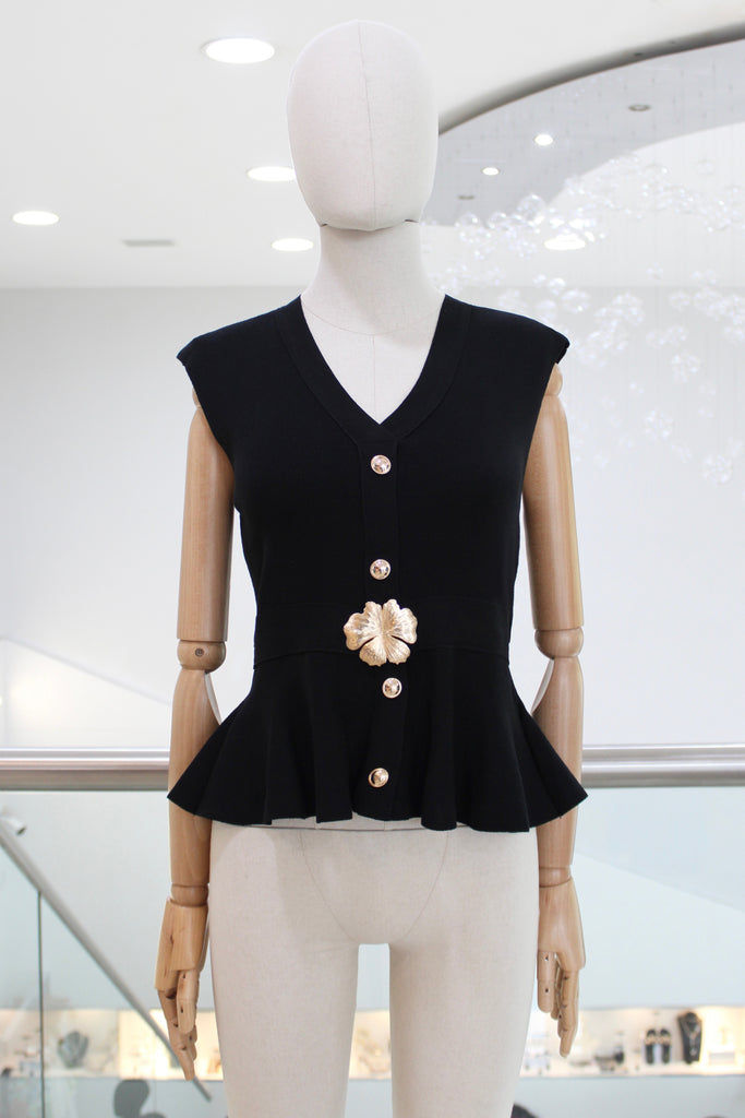 Blusa negra peplum