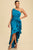 Vestido a un hombro azul