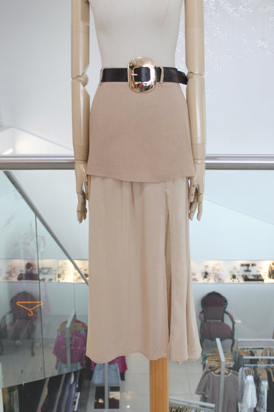 Falda larga beige