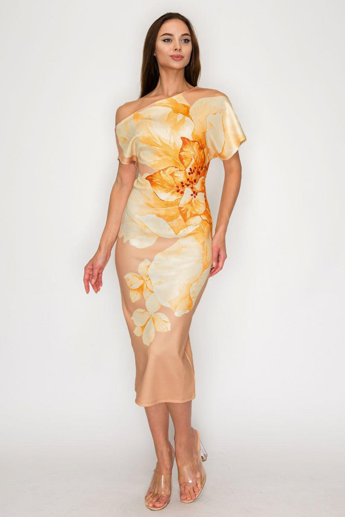 Vestido licra maxi flor