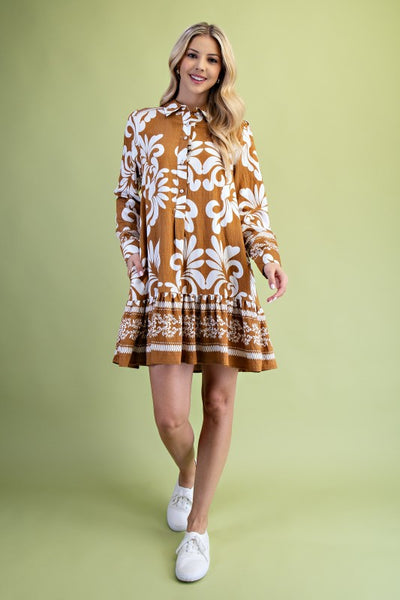 Vestido camisero mostaza