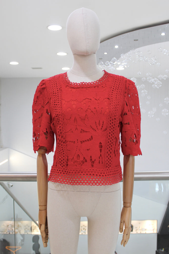 Blusa guipur roja