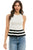 Blusa beige con franjas