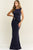 Vestido largo azul marino