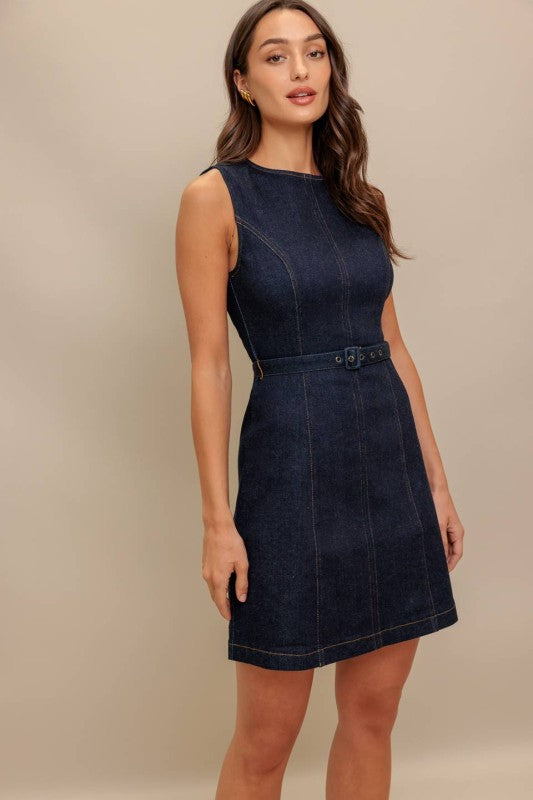 Vestido denim corto