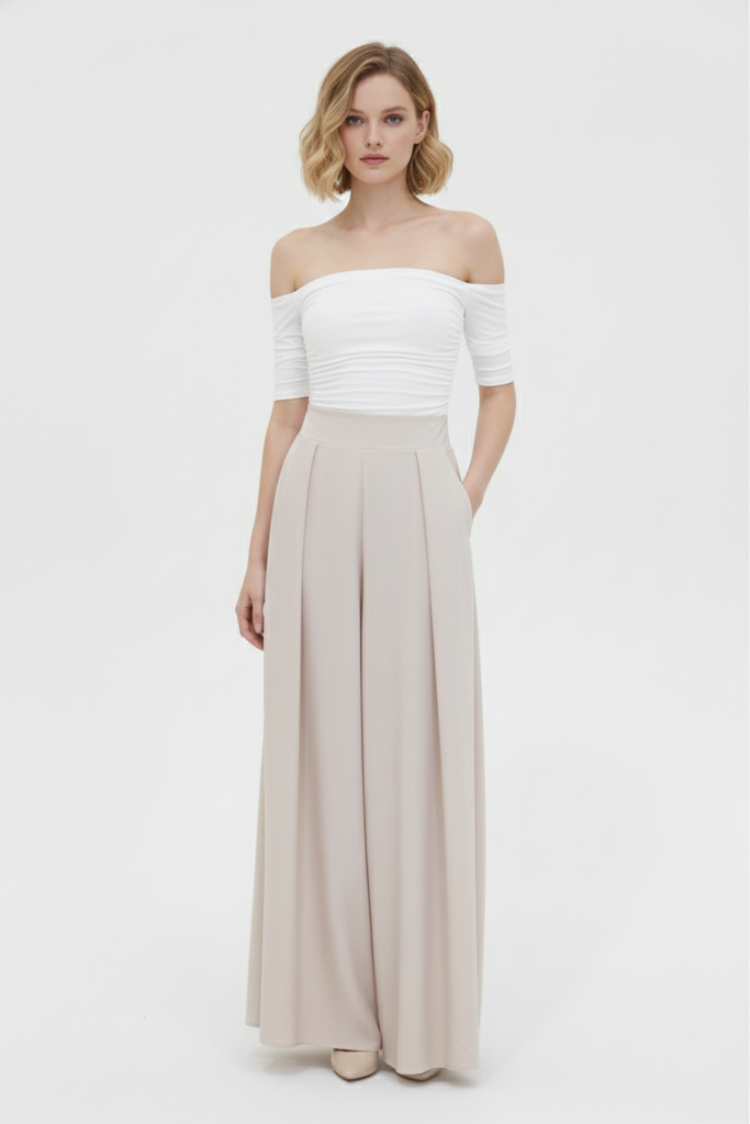 Pantalón pinzas beige