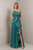 Vestido plisado verde azulado