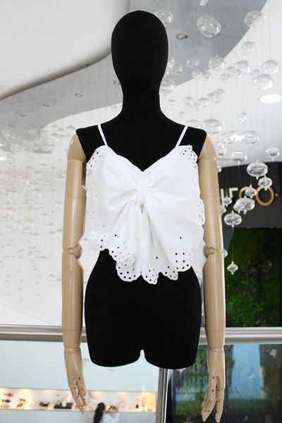 Crop top moño blanco