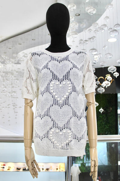 Blusa beige corazones