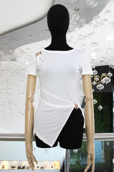 Blusa blanca decorada