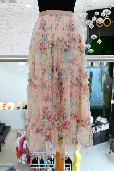 Falda tul floral