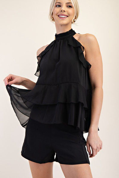 Blusa negra gasa