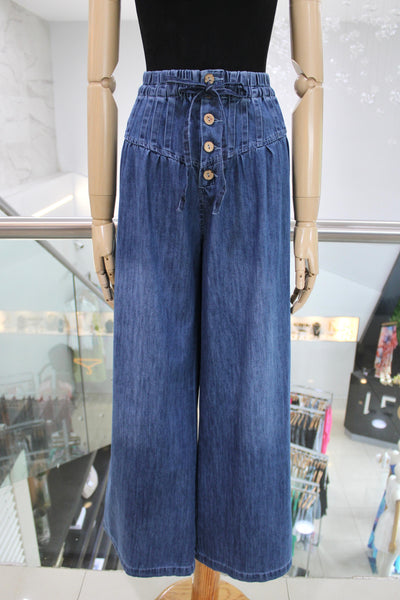 Pantalón wide leg denim oscuro