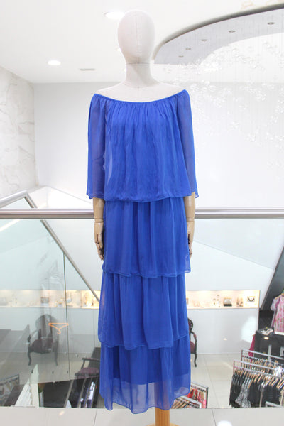 Vestido seda italiana azul