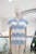 Blusa tejido punto azul y blanco