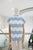 Blusa tejido punto azul y blanco