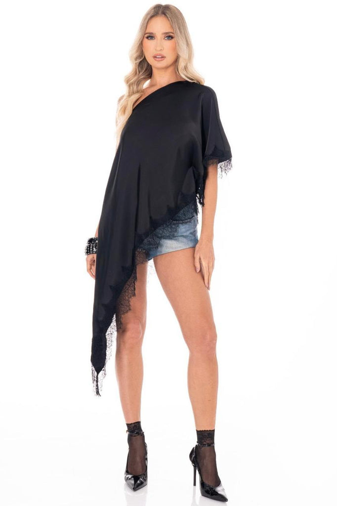 Blusa lencera negra