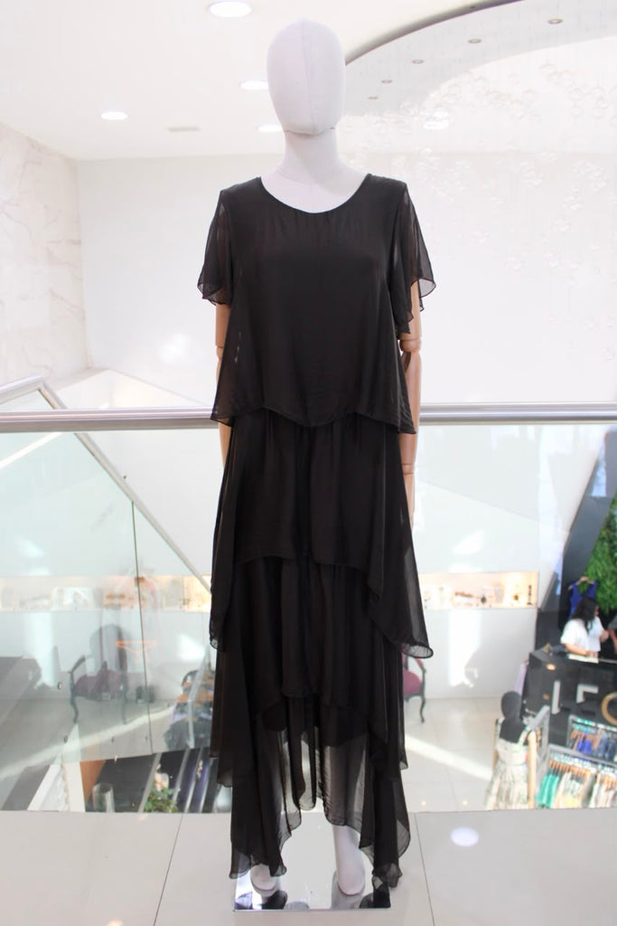 Vestido seda café